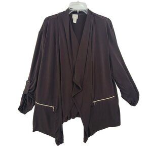 Chico's Women's Long Sleeve Cardigan Brown Size 3